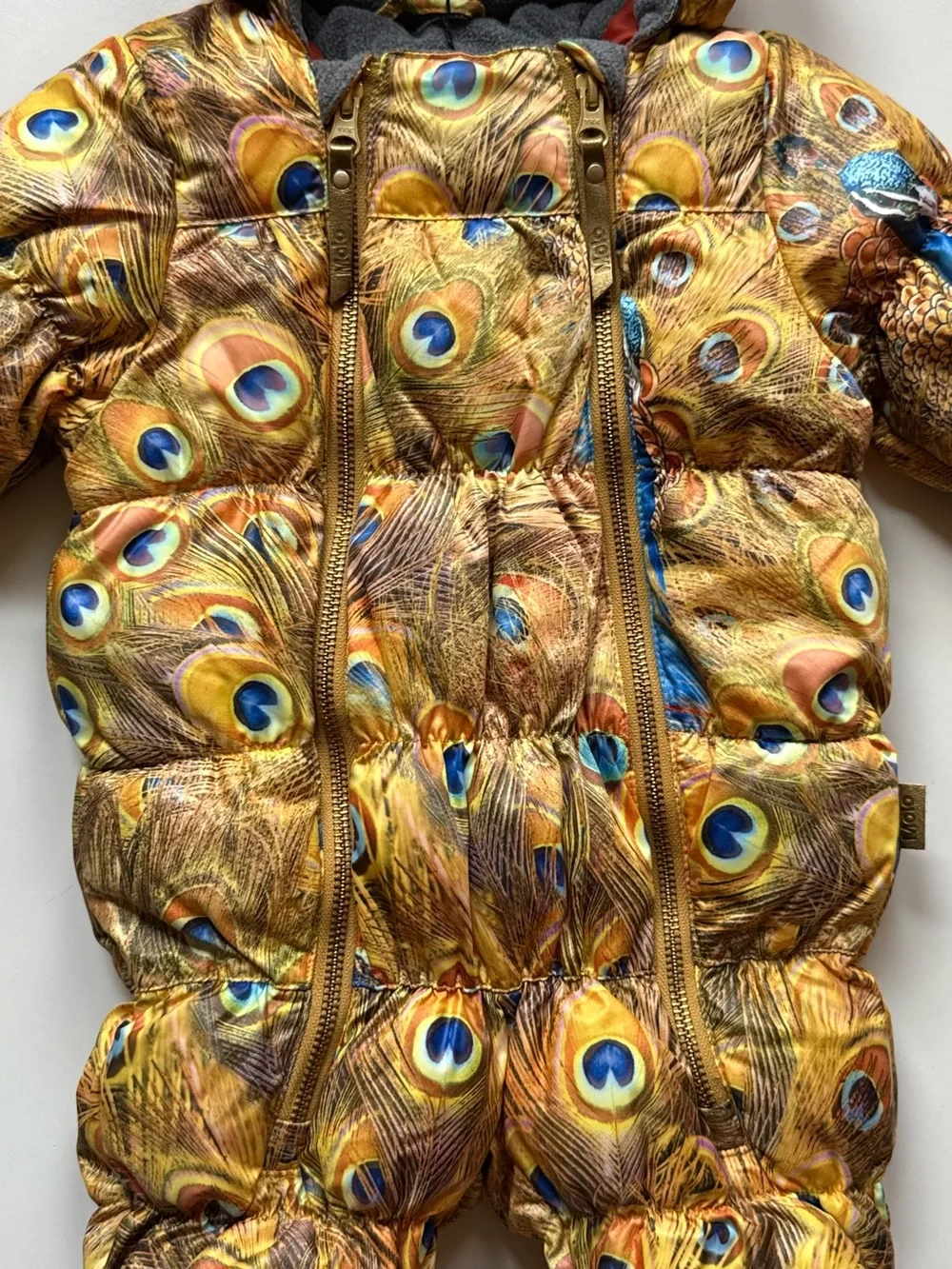 Molo Baby Unisex Hebe Snowsuit, Golden Peacock - Size 6M